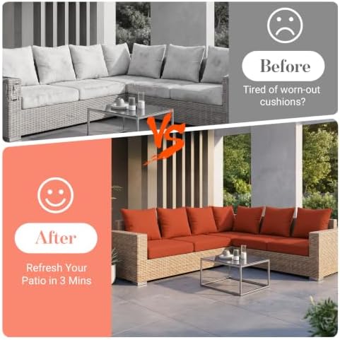 12Pcs Patio Cushion Covers Stretch Outdoor Furniture Protector Slipcovers - Image 5