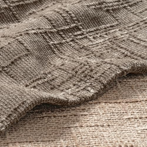 MIULEE Chenille Textured Lumbar Throw Pillow Covers Taupe Grey 12x20 - Image 2