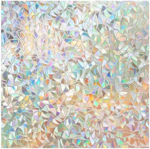 DOWELL Stained Glass Window Privacy Film, Rainbow Window Cling, Clear by DOWELL
