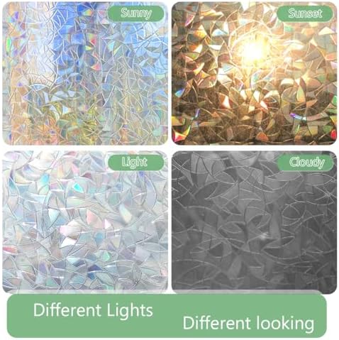 HIDBEA Window Privacy Film Static Cling,Rainbow Window Film,29.5in x 13.1ft - Image 6