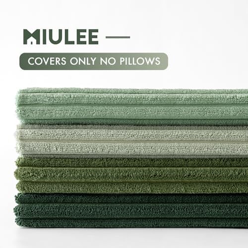 MIULEE Soft Corduroy Decorative Throw Pillow Covers Forest Green 16x16 - Image 7
