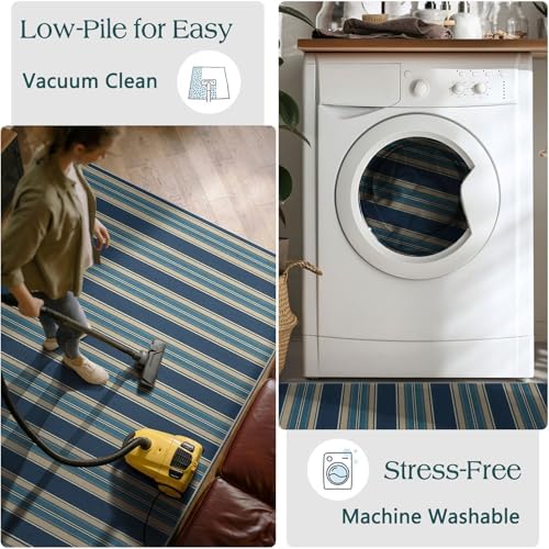 3x5 Striped Entry Rug - Washable Indoor Outdoor Mats for Front Door - Image 6