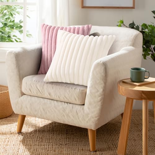 Pallene Faux Fur Decorative Throw Pillow Covers 12x20 Set of 2, Cream White - Image 6