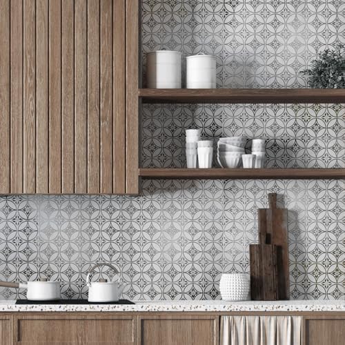 Main Street Peel and Stick Wallpaper Tiles, Floral Circles, 24-Pack | 8 x 8 in tile size, Removable, Self Adhesive, Renter-Friendly, For Kitchen and DIY Projects - Image 6