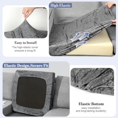 8Pcs Patio Cushion Covers Stretch Outdoor Furniture Protector Slipcovers - Image 4