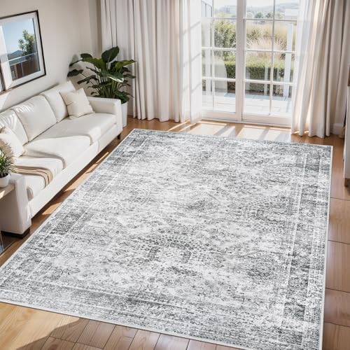 Aelenmu 6x9 Area Rugs for Living Room Washable Bedroom Dining Room Grey by Aelenmu