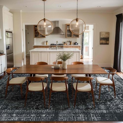 Rugxara Black 9x12 Area Rugs for Living Room Bedroom Large Washable Rug - Image 3