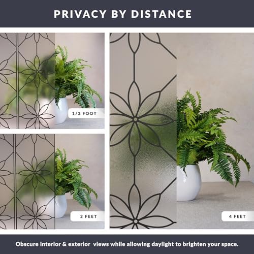 Daisy Window Privacy Film by Artscape - Textured Leaded Glass Design, Static Cling, Allows Natural Light in, UV Protection, Easy to Apply and Removable, Made in USA - 36 x 72 Inch - Image 4