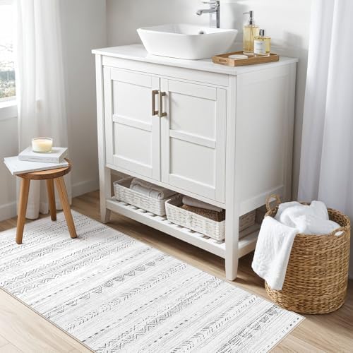 Nakagishi Boho 2x4 Washable Area Rug Non Slip Carpet for Entryway Gray - Image 5