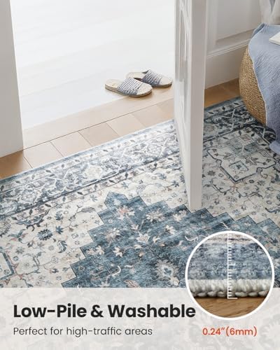 AMADA HOMEFURNISHING 3x5 Washable Area Rug, Low-Profile Entryway Rug with Non-Slip Backing & Durable Edge Binding, Vintage Rugs for Bedroom, Entryway & Kitchen - Image 6