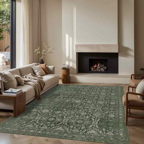 Rugxara Green 6x9 Area Rugs Washable Rug for Living Room Dining Bedroom by Rugxara