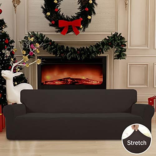 Easy-Going Stretch 4 Seater Oversized Sofa Couch Cover Chocolate - Image 2