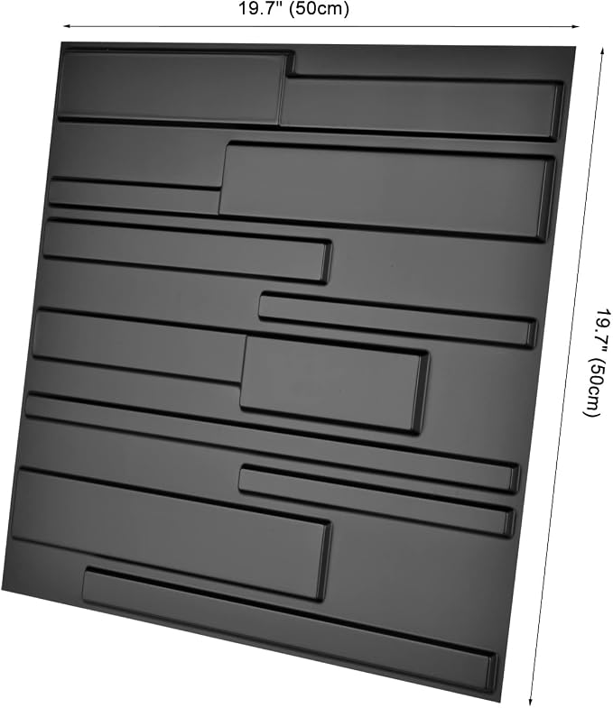 Art3d Decorative 3D Wall Panels 12 Pack 19.7" x 19.7" Creative Wall Panel for Indoor Decoration, Carbon Black - Image 4