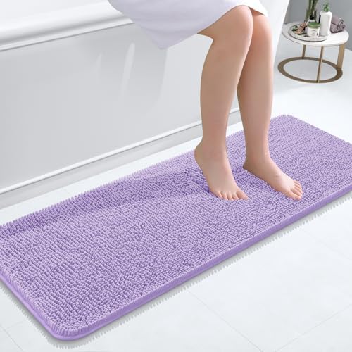 OLANLY Bathroom Runner Rugs 47x17, Extra Soft Absorbent Chenille Bath Rugs by OLANLY