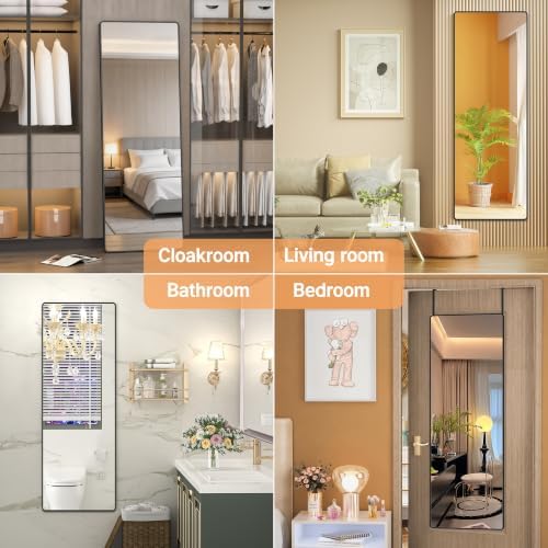 Hasipu Door Mirror Full Length, 56 x 16 Inch Full Body Wall Mirror Over The Door Hanging Mirror for Bedroom, Living Room, Cloakroom - Image 2