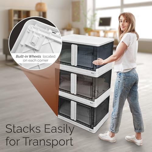 Reli. Collapsible Storage Bins 19 Gal (3 Pack) | Stackable Bins with Lids - Image 5