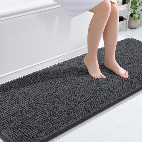 OLANLY Bathroom Runner Rugs 70x24, Extra Soft Absorbent Chenille Bath Rugs by OLANLY