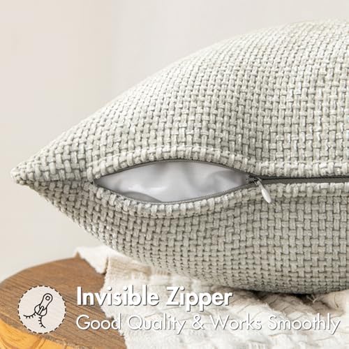 MIULEE Decorative Couch Throw Pillow Covers 18x18 Inch Grey-White 2 Pack - Image 5