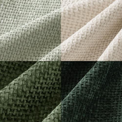 MIULEE Soft Decorative Chenille Pillow Covers Green 18x18 Pack of 4 - Image 2