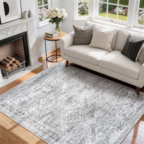 Aelenmu 5x7 Area Rugs for Living Room Washable Bedroom Dining Room Grey by Aelenmu