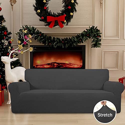 Easy-Going Stretch Couch Covers for Sofa Washable Large Dark Gray - Image 2