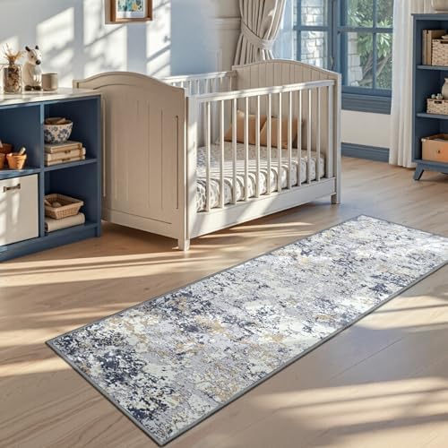 Toneed Washable 2x6 Non-Slip Abstract Runner Rug for Hallway Kitchen - Image 5