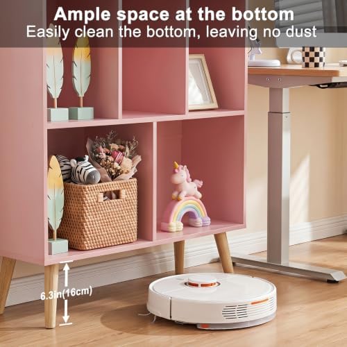 YAHARBO Light Pink Bookshelf,3 Tier Book Shelf with Legs, 7 Cube Minimalist Bookcase,Storage Organizer Shelves Display Bookcases for Bedroom,Living Room - Image 6