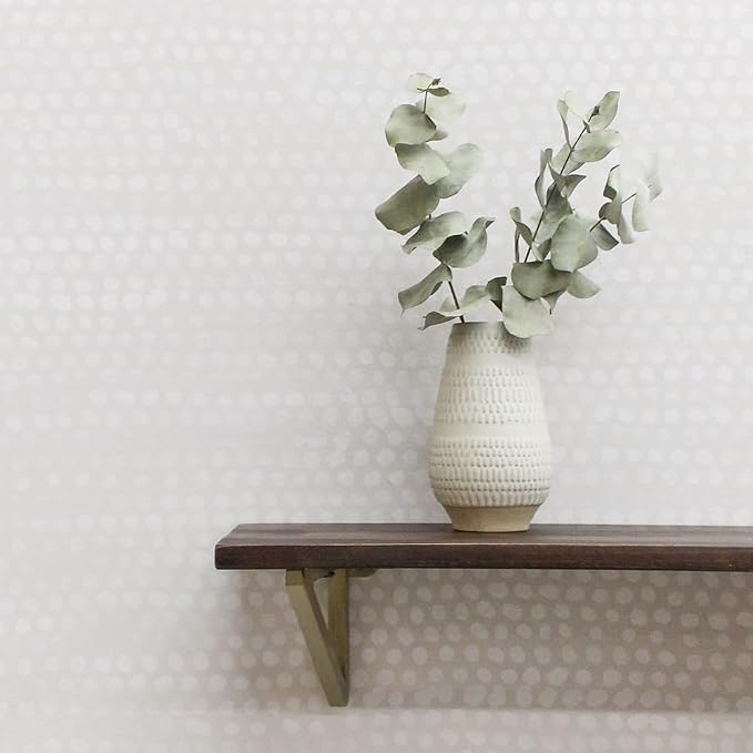 Tempaper Metallic Pearl Grey Moire Dots Removable Peel and Stick Wallpaper, 20.5 in X 33 ft, Made in The USA - Image 4
