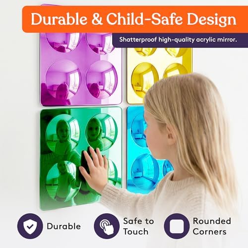 Special Supplies Sensory Bubble Wall Mirror - Interactive Colorful Acrylic Mirrors for Wall Decoration and Sensory Toys for Kids Classroom or Home - Room Decor -Visual, Tactile Stimulation - (4) - Image 2