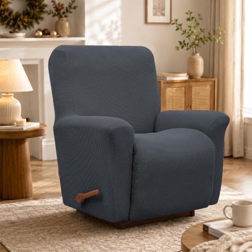 KEKUOU Recliner Chair Covers, 1-Piece Lazy Boy Recliner Covers, Charcoal - Image 6