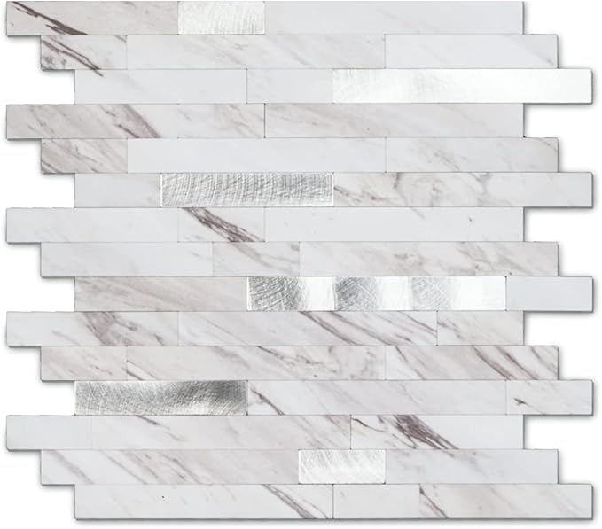 Yipscazo 2026 New Upgrade Peel and Stick Backsplash, Stick on Backsplash Tiles for Kitchen, Bathroom, Fireplace (20 Sheets, Bright Carla White) by Yipscazo
