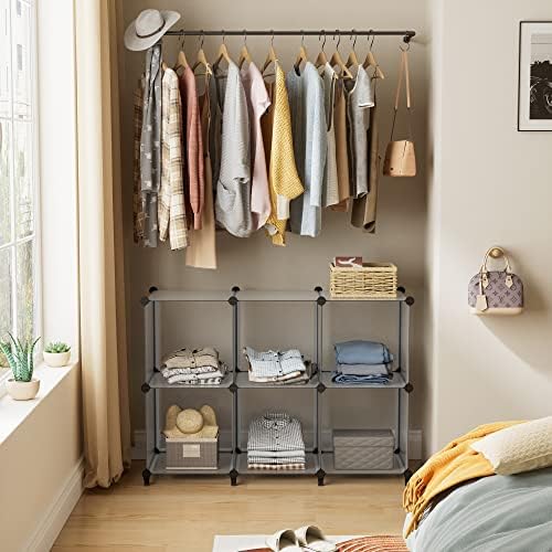 HOMIDEC Closet Organizers and Storage, 9 Cube Storage Organizer, Grey - Image 4