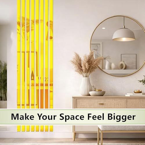 Acrylic Mirror Wall Decor, Peel and Stick Mirror Strips, Vertical Wall Mirror Tiles for Entryway, Bedroom & Bathroom, Shatterproof, Removable, Gold Silver Black, 20/30/40 PCS (40, Gold) - Image 3