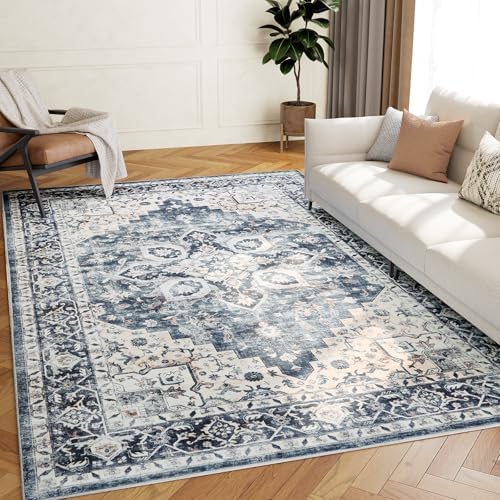 AMADA HOMEFURNISHING 5x7 Area Rugs, Washable Living Room Rug Low-Profile with Non-Slip Backing & Durable Edge Binding, Vintage 5x7 Rugs for Living Room, Bedroom, Dinning Room - Image 6