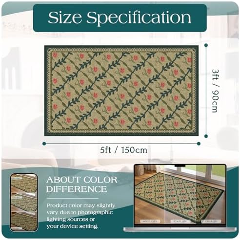 3x5 Entryway Rug, Small Washable Indoor Outdoor Mats for Front Door - Image 6