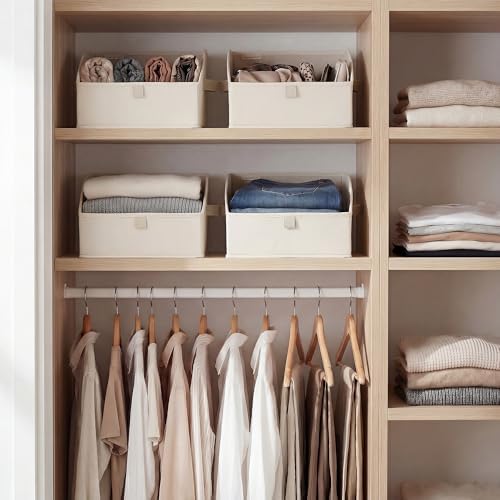 StorageWorks Closet Storage Bins Trapezoid, Beige, Small, 3-Pack - Image 2