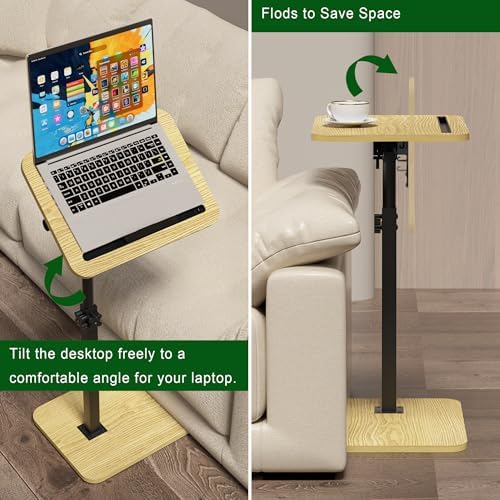 360° Swivel Sofa Side Table for Couch, Set of 2 - Image 7