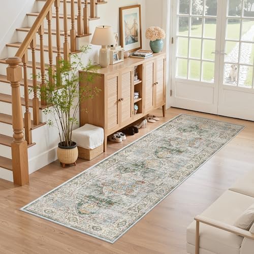 Madane Washable Runner Rug 2x6 Runners for Hallways Non Slip, Green - Image 2