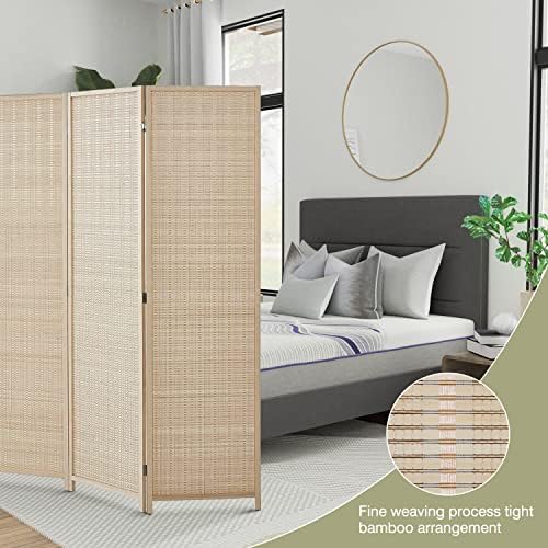 FDW 6-Panel Folding Room Divider | 6ft, Natural | Light & Portable - Image 4