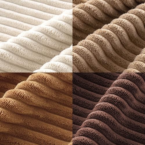 MIULEE Fall Corduroy Decorative Throw Pillow Covers Brown Series 18x18 - Image 3
