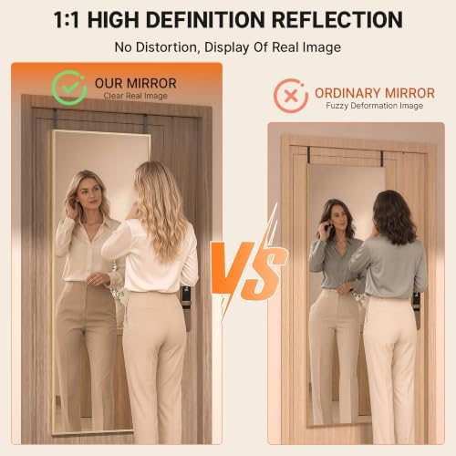 Hasipu Door Mirror Full Length, 51 x 16 Inch Full Body Wall Mirror Over The Door Hanging Mirror for Bedroom, Living Room, Cloakroom - Image 5