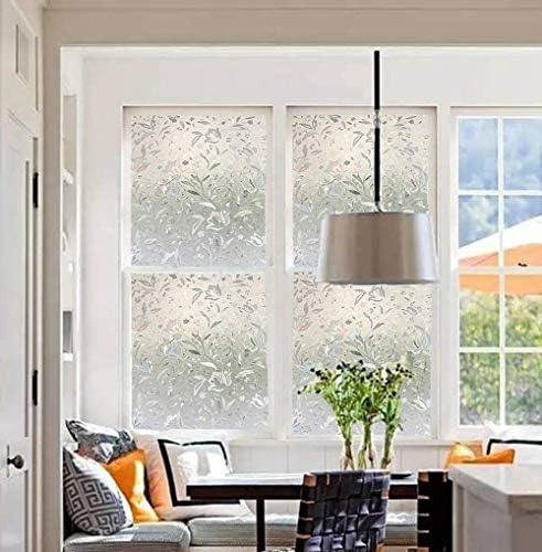 LEMON CLOUD Window Privacy Film, Tulip Stained Glass Sticker 45.2″ x 157.4″ - Image 2