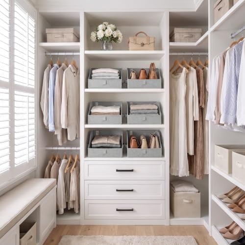 GRANNY SAYS Trapezoid Closet Storage Bins, Small, Gray, 3-Pack - Image 4