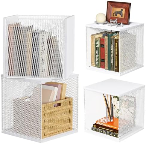 Dmevkic 2 Cube Organizer Bookshelves DIY Variable Stackable Cube Storage Organizer for Kid Bedroom,Living Room,Small Bookshelf White by Dmevkic