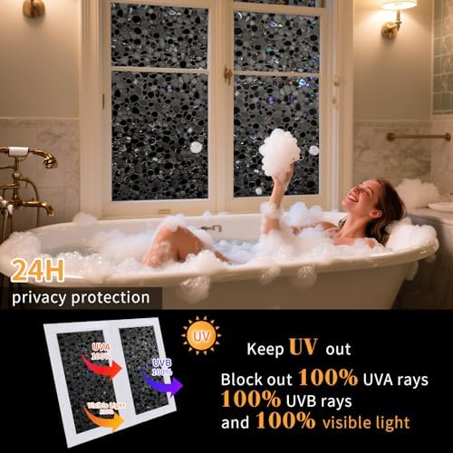 JAYONG Total Blackout Window Privacy Film with Tools, 17.5'' x 78.7'' - Image 3