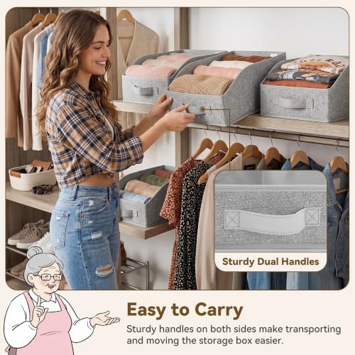 GRANNY SAYS Trapezoid Closet Organizers, 10" Lx15¾Wx6¾H, Gray, 6-Pack - Image 3