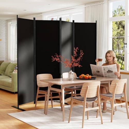 SUNALLY Room Divider Privacy Screens, 6 Panel Divider for Separation, Black - Image 5