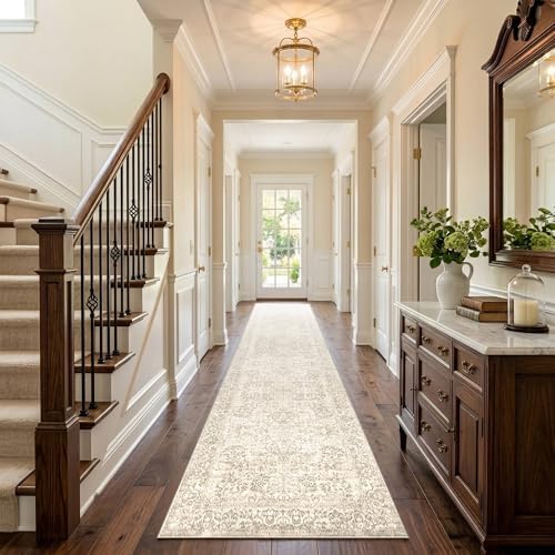 Rugxara 2x10 Beige Vintage Runner Rug for Hallways Kitchen - Image 2