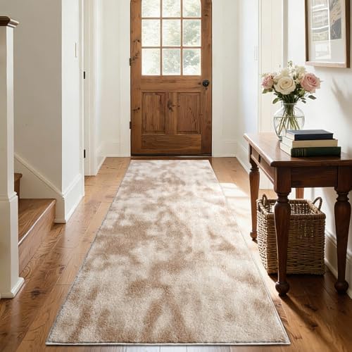 2x8 Tie-dye Light Tan Runner Rug Non-Slip Washable for Hallway Kitchen - Image 5