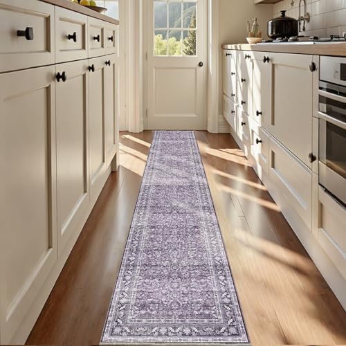 OPPODREAM Vintage Purple Area Rugs 2x12, Washable Rug for Living Room by OPPODREAM